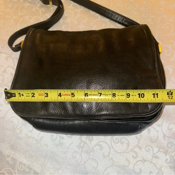 Pierre Balmain Black Leather Shoulder Crossbody Messenger Bag - Picture 13 of 16